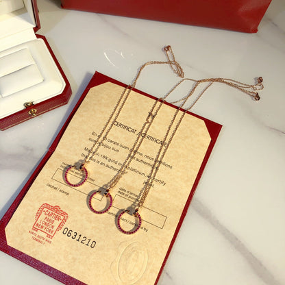 [⭐Spark]JUSTE NECKLACE GOLD RED DIAMONDS