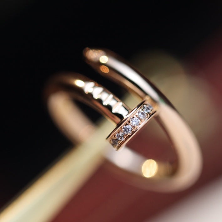 [⭐Spark]JUSTE RING 2.65MM PINK GOLD DIAMOND