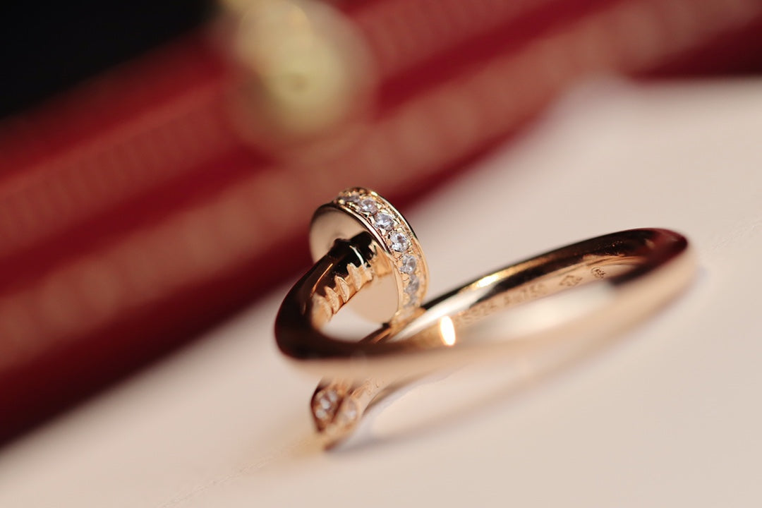 [⭐Spark]JUSTE RING 2.65MM PINK GOLD DIAMOND