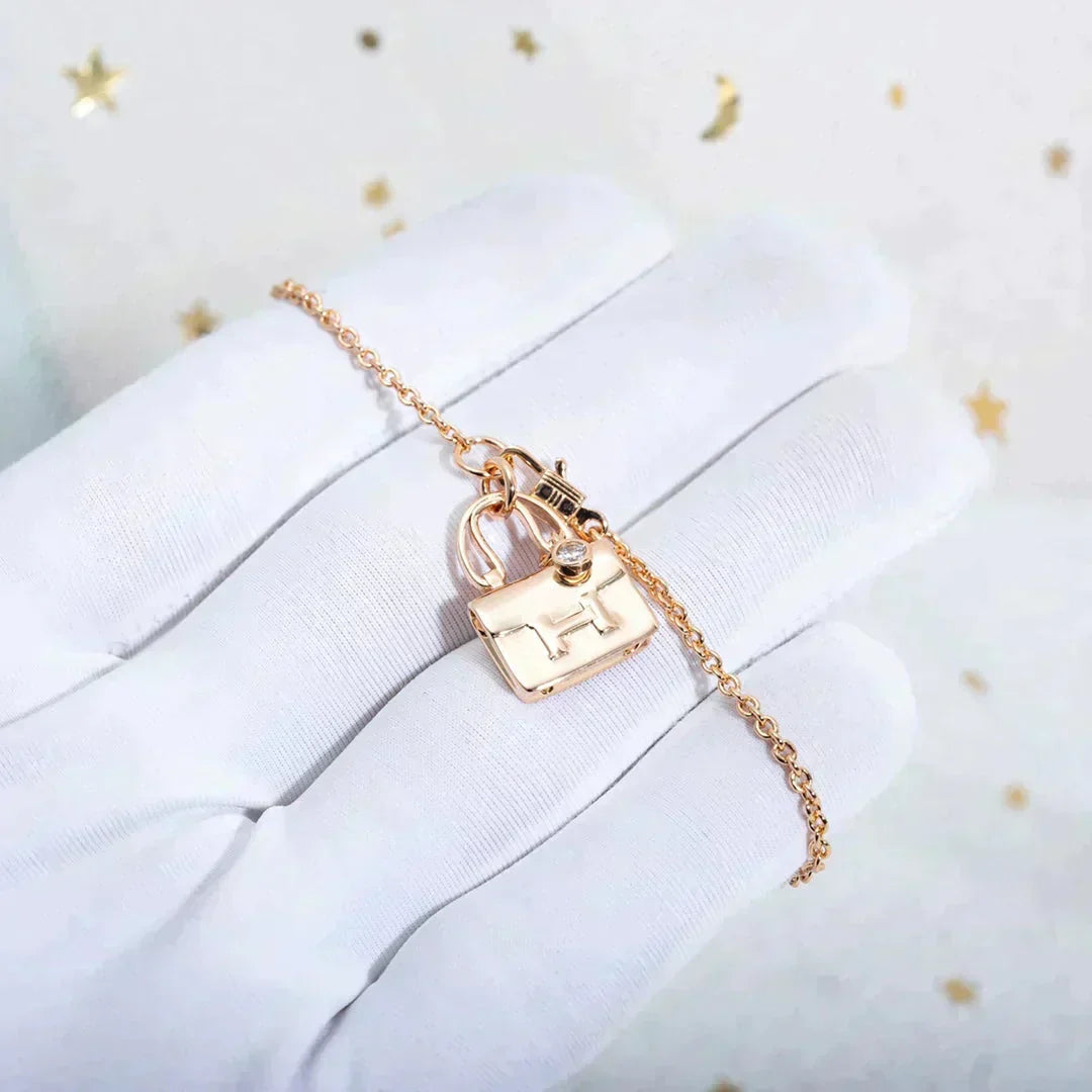 [⭐Spark]AMULETTE PEDANT ROSE GOLD NECKLACE