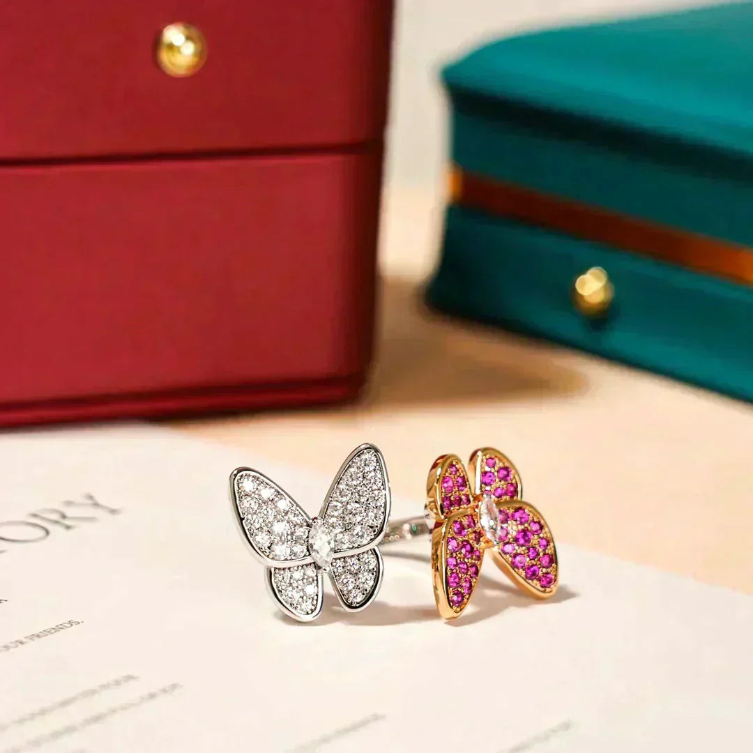 [⭐Spark]TWIN BUTTERFLY DIAMOND RING