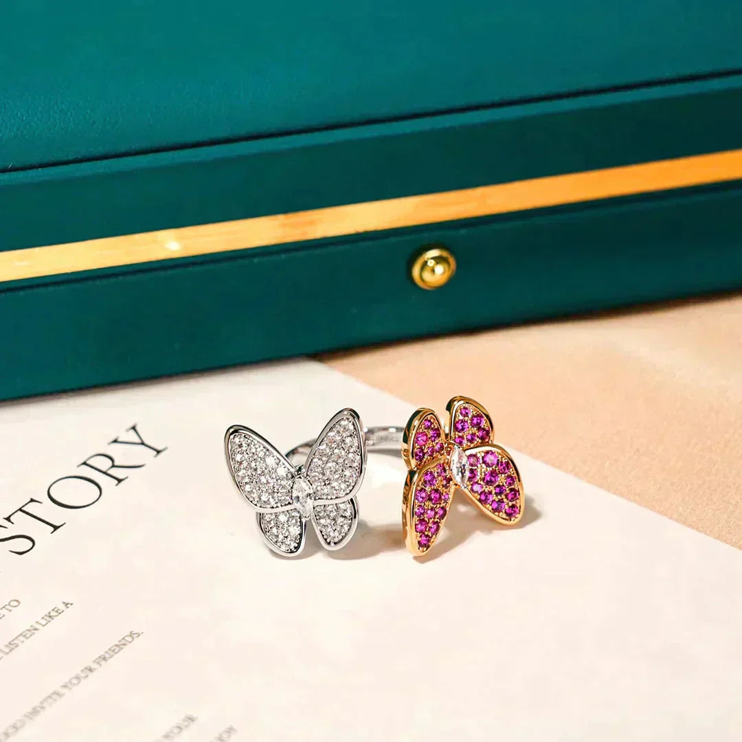 [⭐Spark]TWIN BUTTERFLY DIAMOND RING