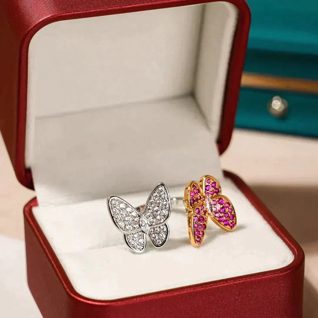 [⭐Spark]TWIN BUTTERFLY DIAMOND RING