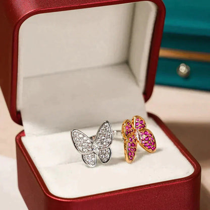 [⭐Spark]TWIN BUTTERFLY DIAMOND RING