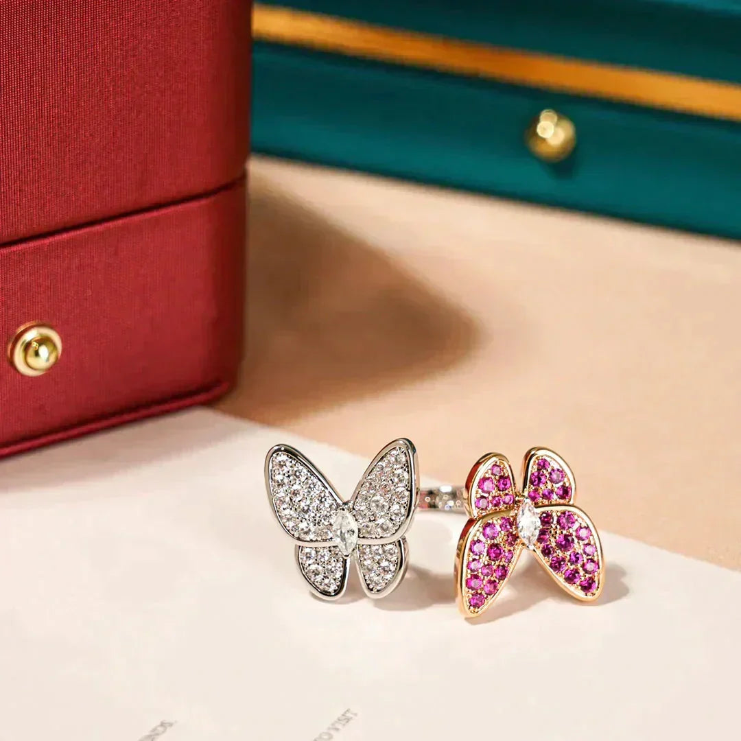 [⭐Spark]TWIN BUTTERFLY DIAMOND RING