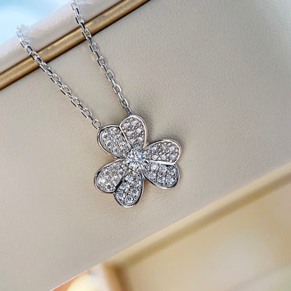 [⭐Spark]CLOVER DIAMOND NECKLACE SILVER