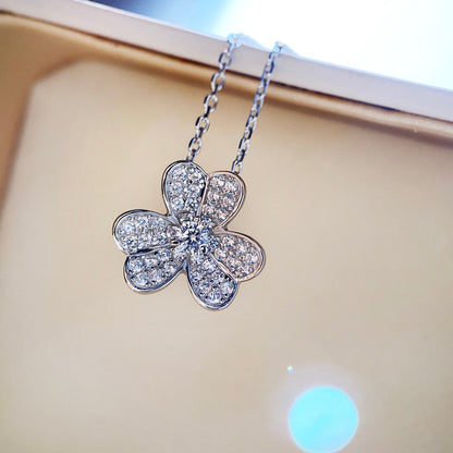 [⭐Spark]CLOVER DIAMOND NECKLACE SILVER