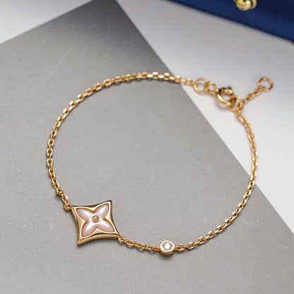 [⭐Spark]STAR 1 DIAMOND PINK GOLD BRACELET