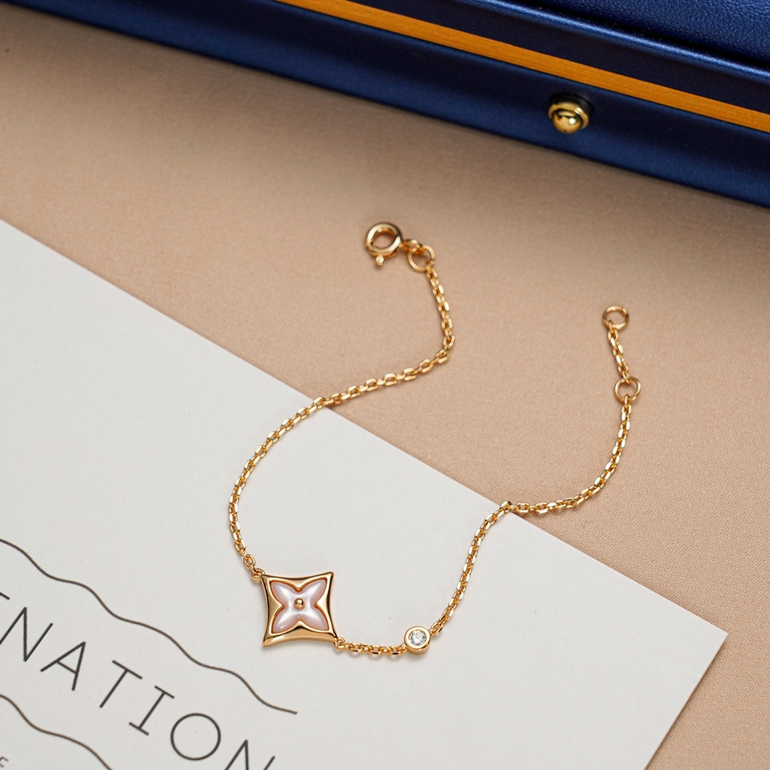 [⭐Spark]STAR 1 DIAMOND PINK GOLD BRACELET