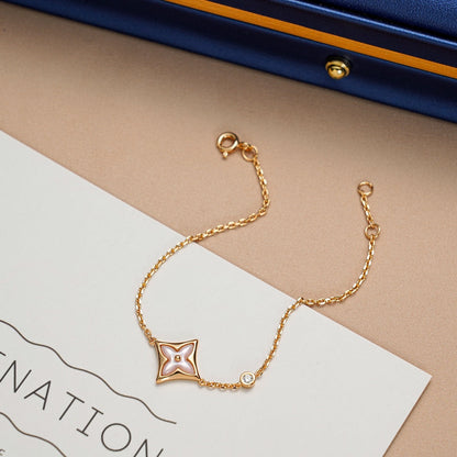 [⭐Spark]STAR 1 DIAMOND PINK GOLD BRACELET