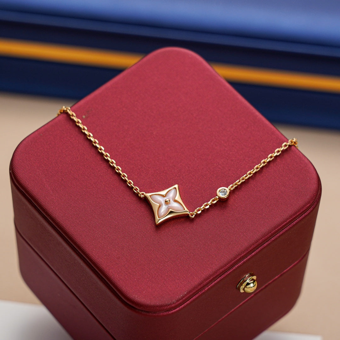 [⭐Spark]STAR 1 DIAMOND PINK GOLD BRACELET