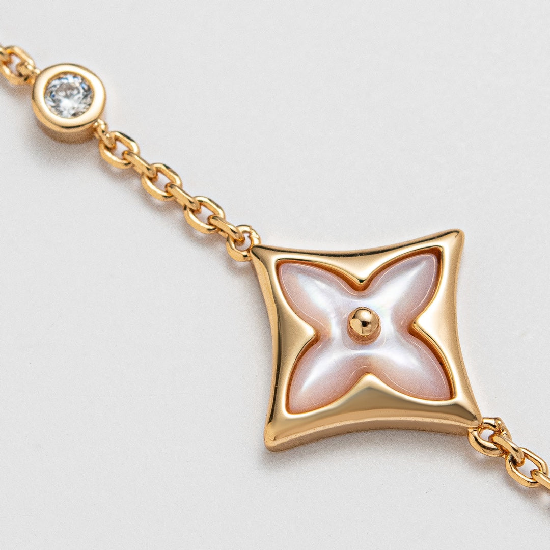 [⭐Spark]STAR 1 DIAMOND PINK GOLD BRACELET
