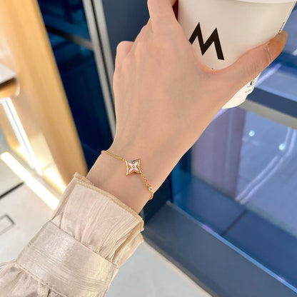 [⭐Spark]STAR 1 DIAMOND PINK GOLD BRACELET