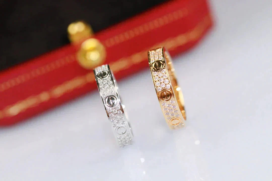 [⭐Spark]LOVE RING 3.6MM DIAMOND PAVED