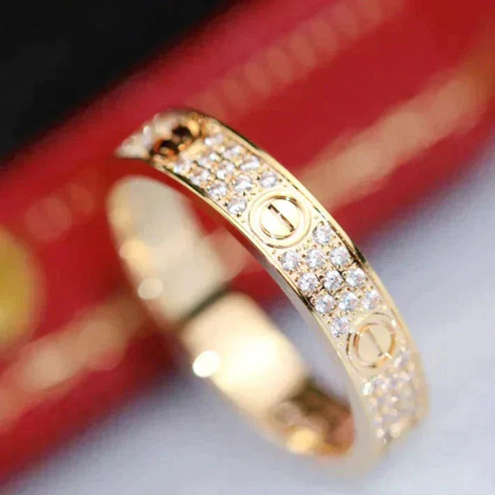 [⭐Spark]LOVE RING 3.6MM DIAMOND PAVED