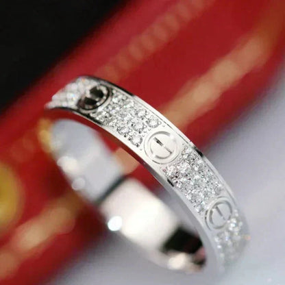 [⭐Spark]LOVE RING 3.6MM DIAMOND PAVED
