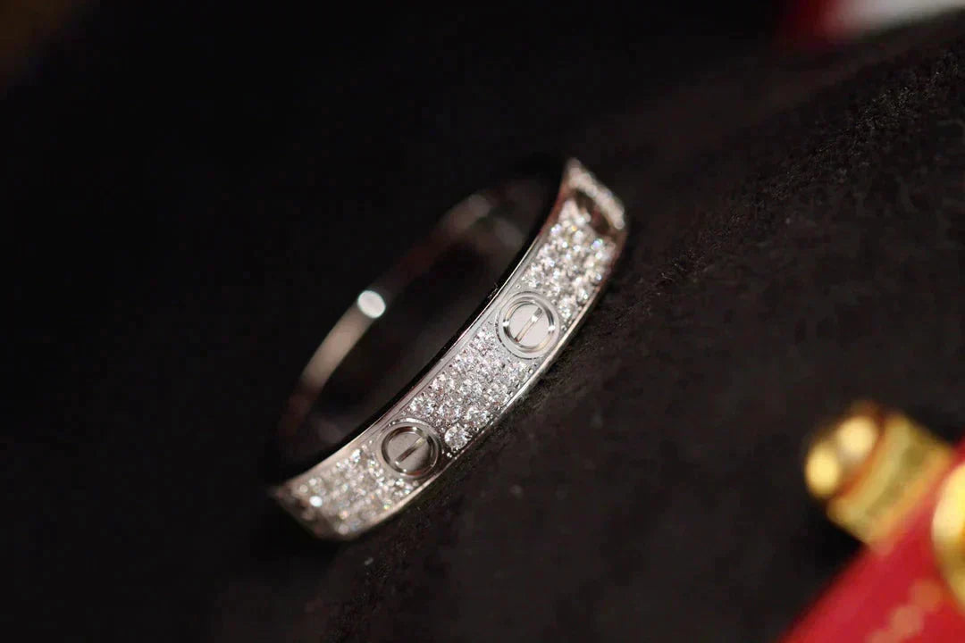 [⭐Spark]LOVE RING 3.6MM DIAMOND PAVED