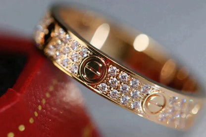 [⭐Spark]LOVE RING 3.6MM DIAMOND PAVED