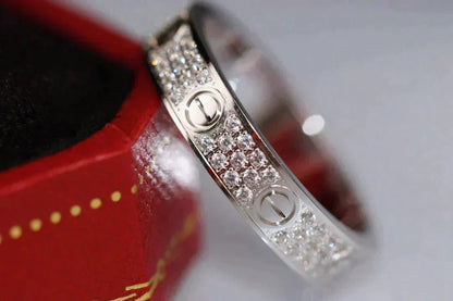 [⭐Spark]LOVE RING 3.6MM DIAMOND PAVED