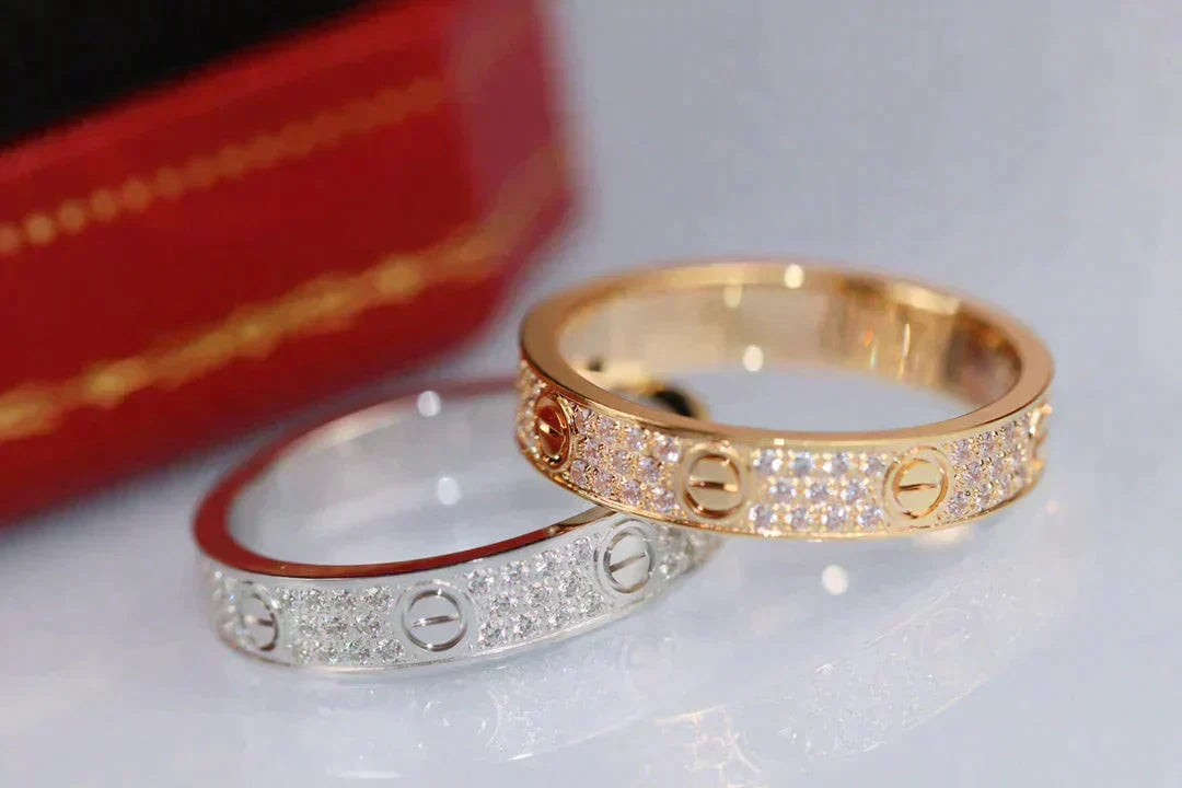 [⭐Spark]LOVE RING 3.6MM DIAMOND PAVED