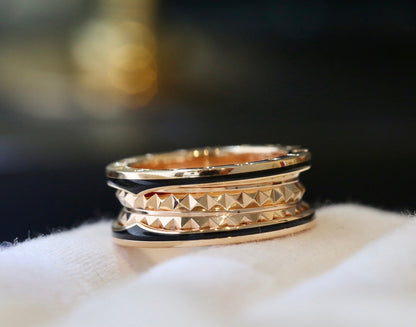 [⭐Spark]ZERO 1 PINK GOLD BLACK CERAMIC RING