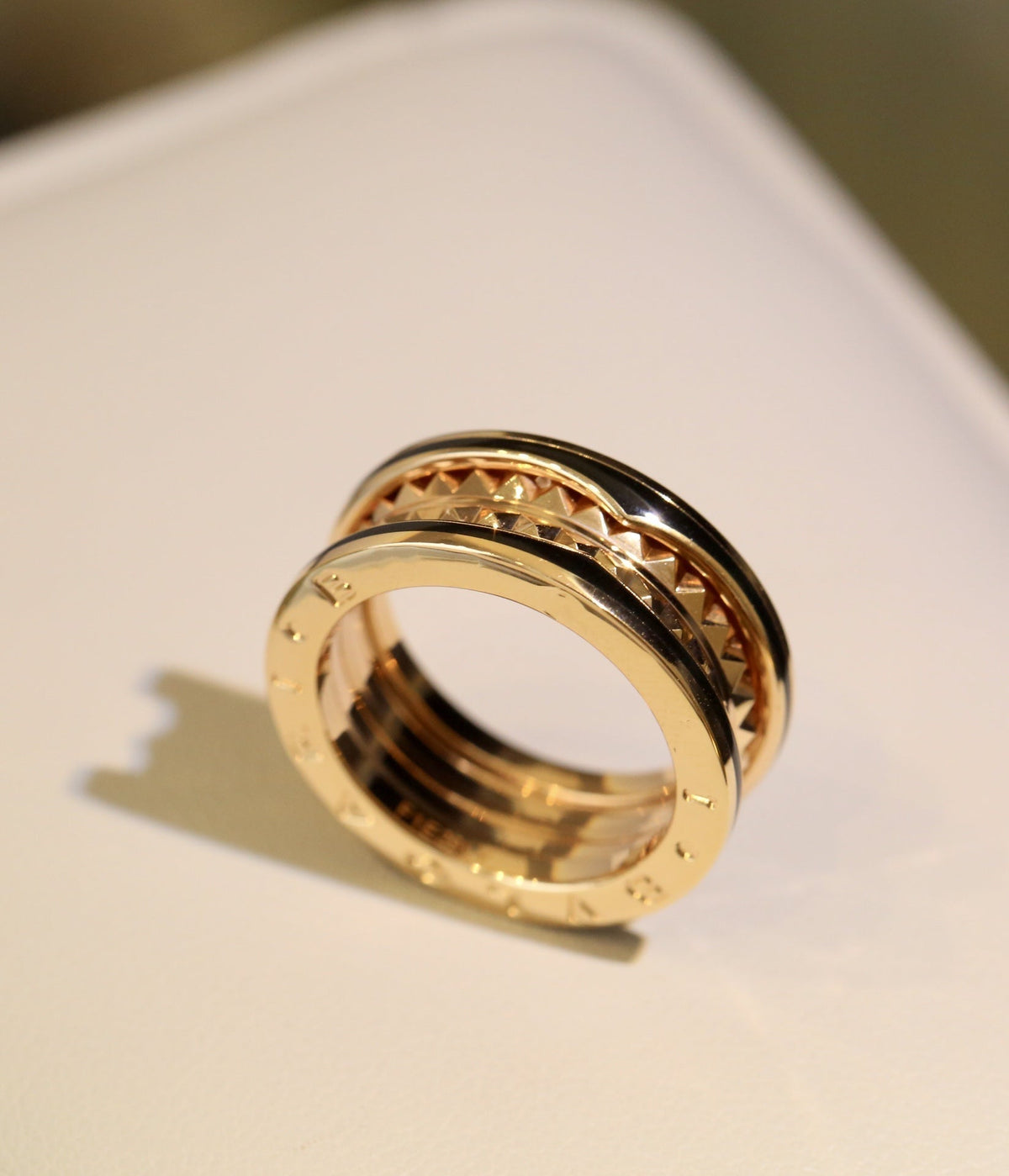 [⭐Spark]ZERO 1 PINK GOLD BLACK CERAMIC RING