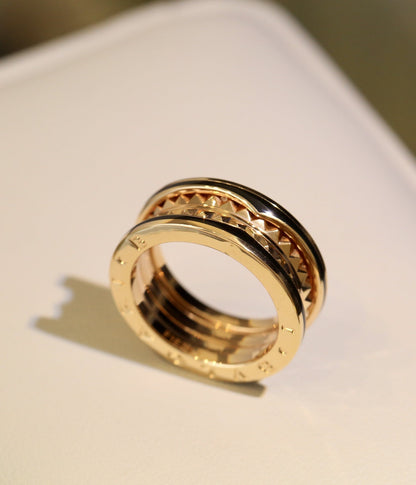 [⭐Spark]ZERO 1 PINK GOLD BLACK CERAMIC RING
