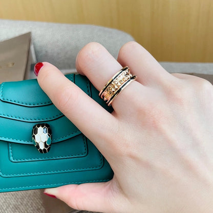 [⭐Spark]ZERO 1 PINK GOLD BLACK CERAMIC RING