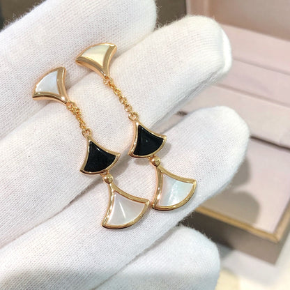 [⭐Spark]DREAM EARRINGS 3 MOTIFS ONYX MOP PINK GOLD