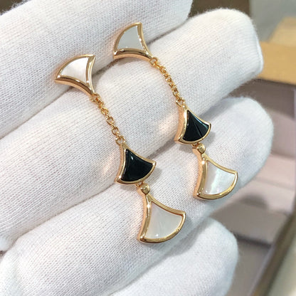 [⭐Spark]DREAM EARRINGS 3 MOTIFS ONYX MOP PINK GOLD