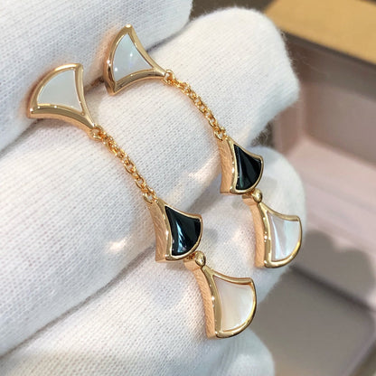 [⭐Spark]DREAM EARRINGS 3 MOTIFS ONYX MOP PINK GOLD