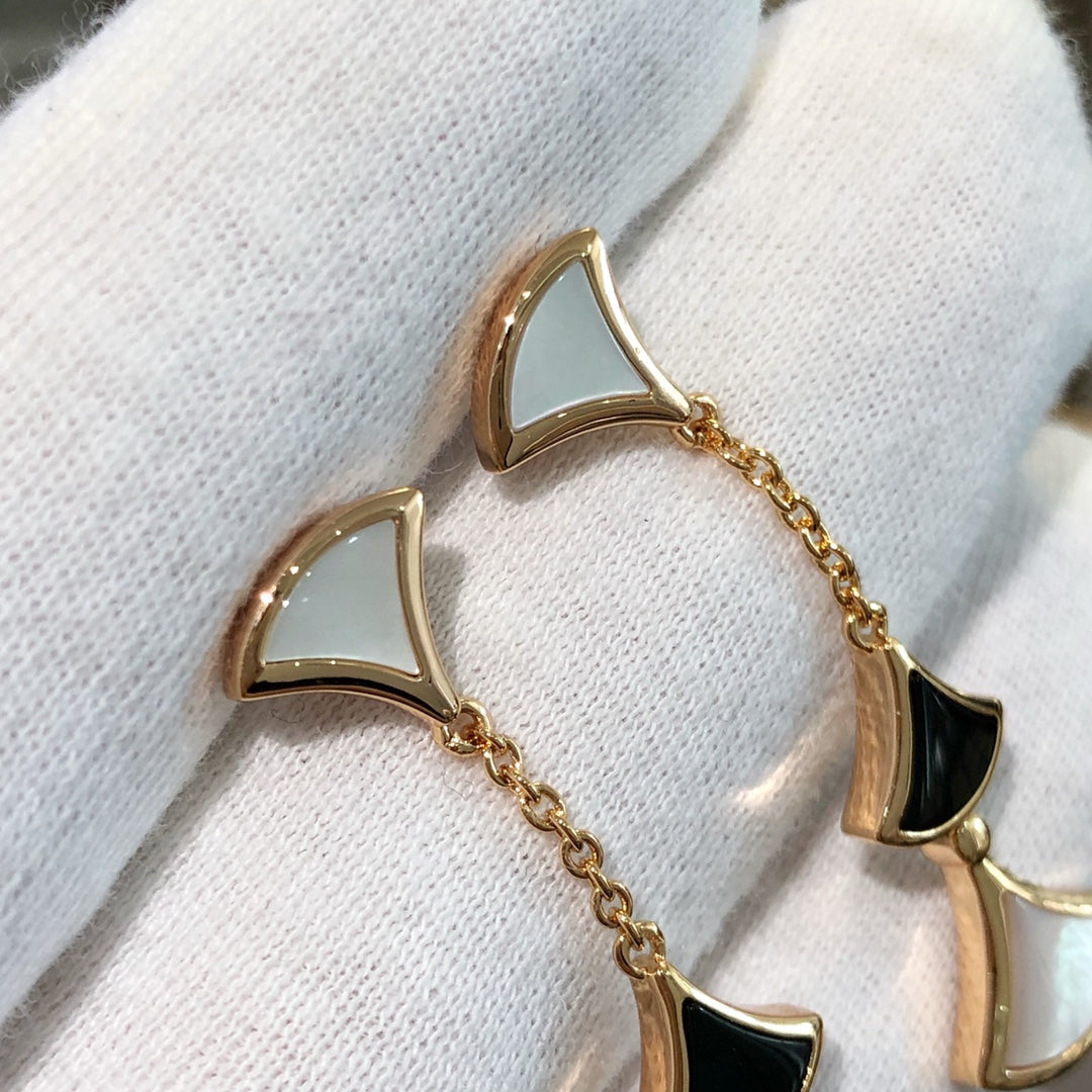 [⭐Spark]DREAM EARRINGS 3 MOTIFS ONYX MOP PINK GOLD