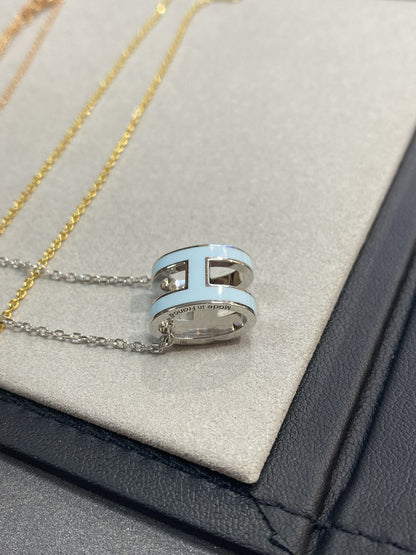 [⭐Spark]POP H LIGHT BLUE NECKLACE