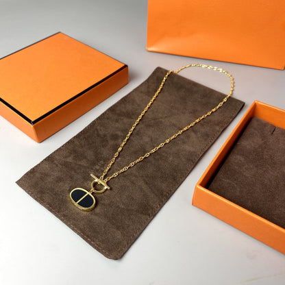 [⭐Spark]CHAINE VERSO BLACK CERAMIC NECKLACE