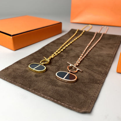 [⭐Spark]CHAINE VERSO BLACK CERAMIC NECKLACE