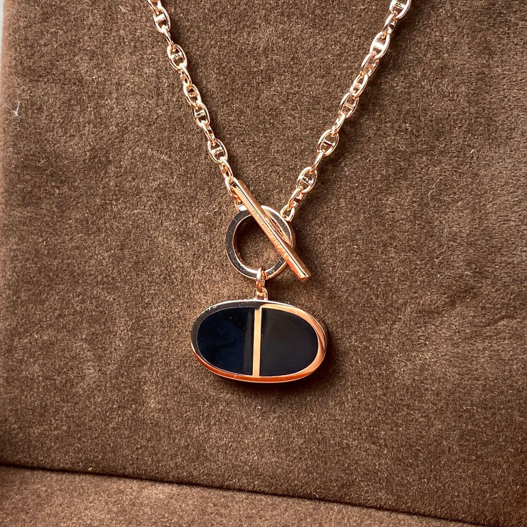 [⭐Spark]CHAINE VERSO BLACK CERAMIC NECKLACE