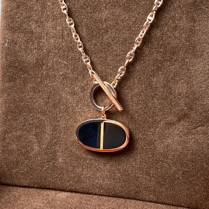 [⭐Spark]CHAINE VERSO BLACK CERAMIC NECKLACE