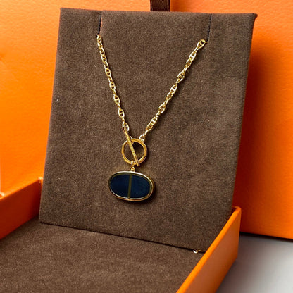 [⭐Spark]CHAINE VERSO BLACK CERAMIC NECKLACE