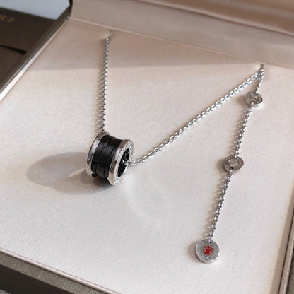 [⭐Spark]ZERO 1 BLACK CERAMIC SILVER NECKLACE