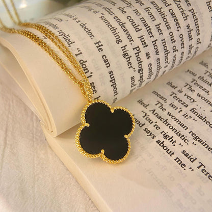[⭐Spark]CLOVER 25MM NECKLACE GOLD ONYX