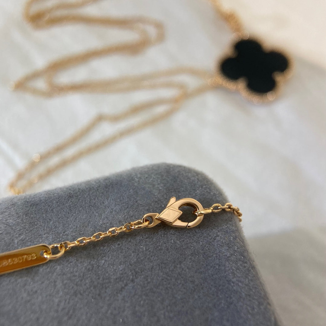 [⭐Spark]CLOVER 25MM NECKLACE GOLD ONYX