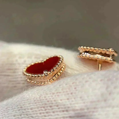 [⭐Spark]HEART CARNELIAN STUD EARRINGS