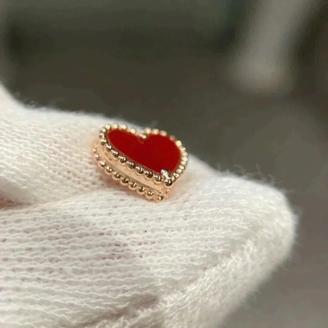 [⭐Spark]HEART CARNELIAN STUD EARRINGS