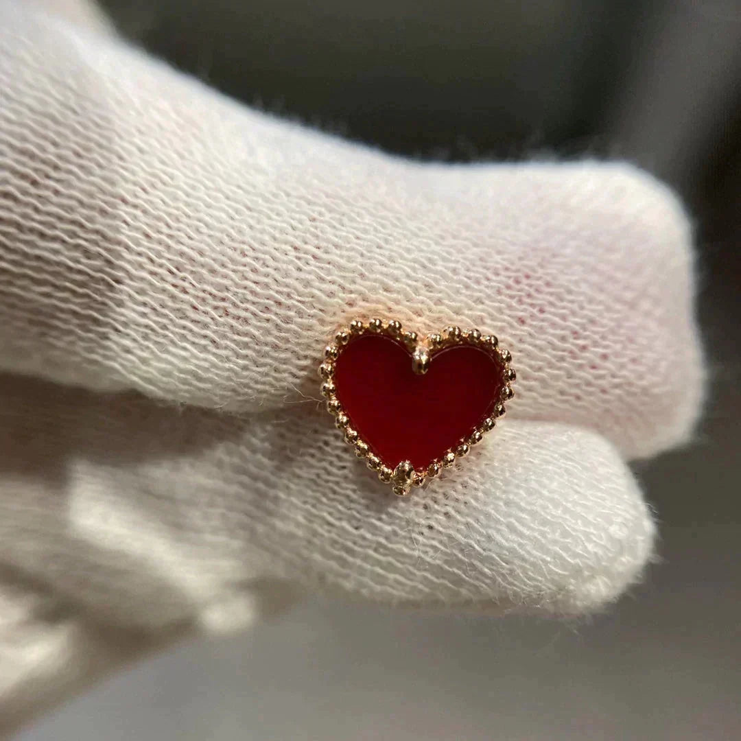 [⭐Spark]HEART CARNELIAN STUD EARRINGS