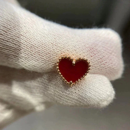 [⭐Spark]HEART CARNELIAN STUD EARRINGS