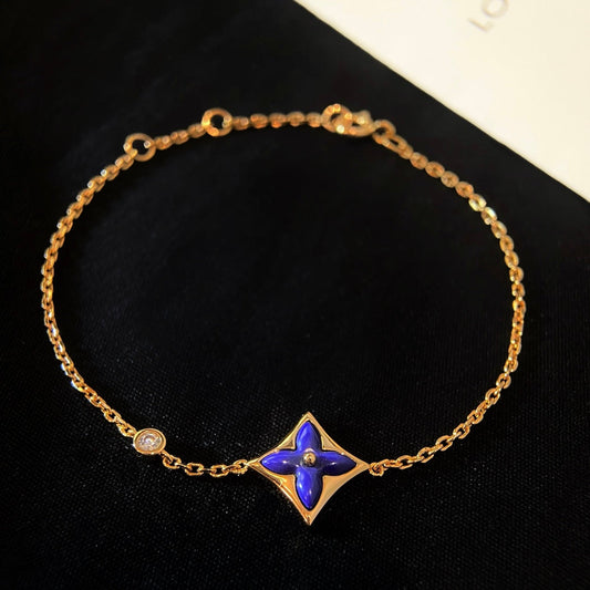 [⭐Spark]COLOR STAR PINK GOLD DIAMOND BRACELET