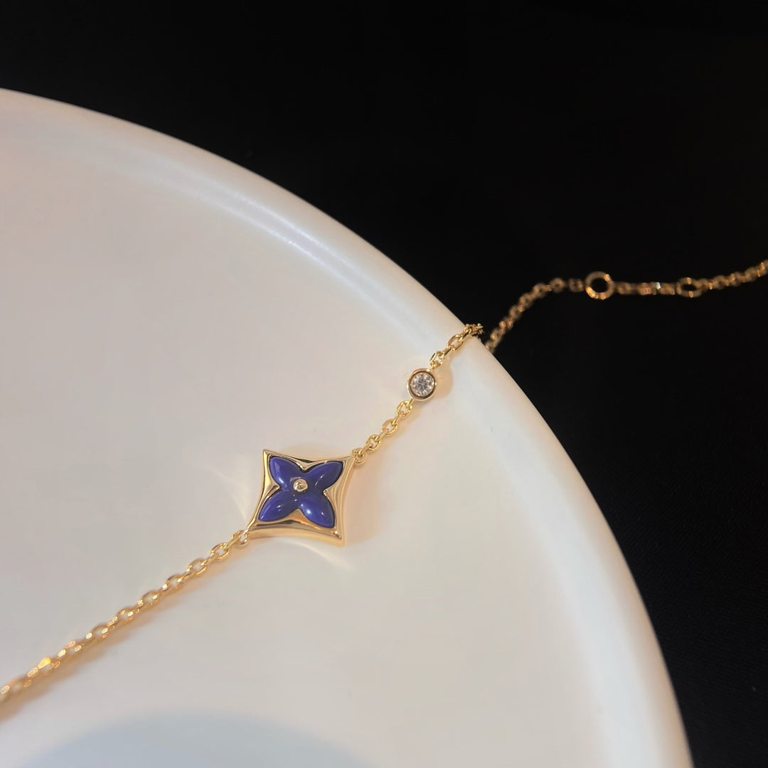 [⭐Spark]COLOR STAR PINK GOLD DIAMOND BRACELET