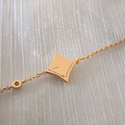 [⭐Spark]COLOR STAR PINK GOLD DIAMOND BRACELET