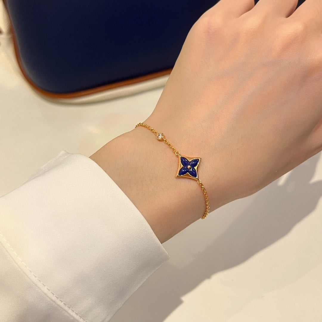 [⭐Spark]COLOR STAR PINK GOLD DIAMOND BRACELET