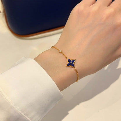 [⭐Spark]COLOR STAR PINK GOLD DIAMOND BRACELET